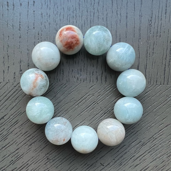 Island Aquamarine bracelet 19mm SIZE 6.25 - Picture 3 of 5